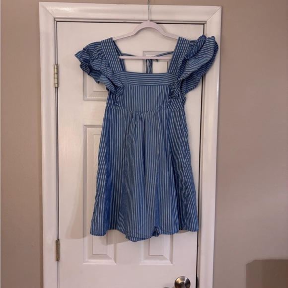 Urban Outfitters Dresses & Skirts - Urban Outfitters Blue Striped Ruffle Dress